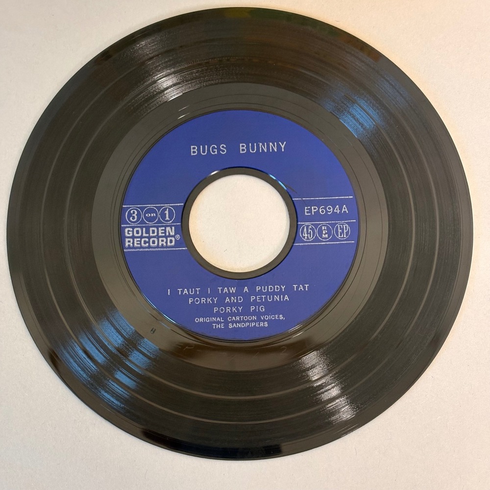 Golden Record 45 RPM Vinyl Kids 7" Black Good Bugs Bunny Porky Pig EP694 - Picture 2 of 5